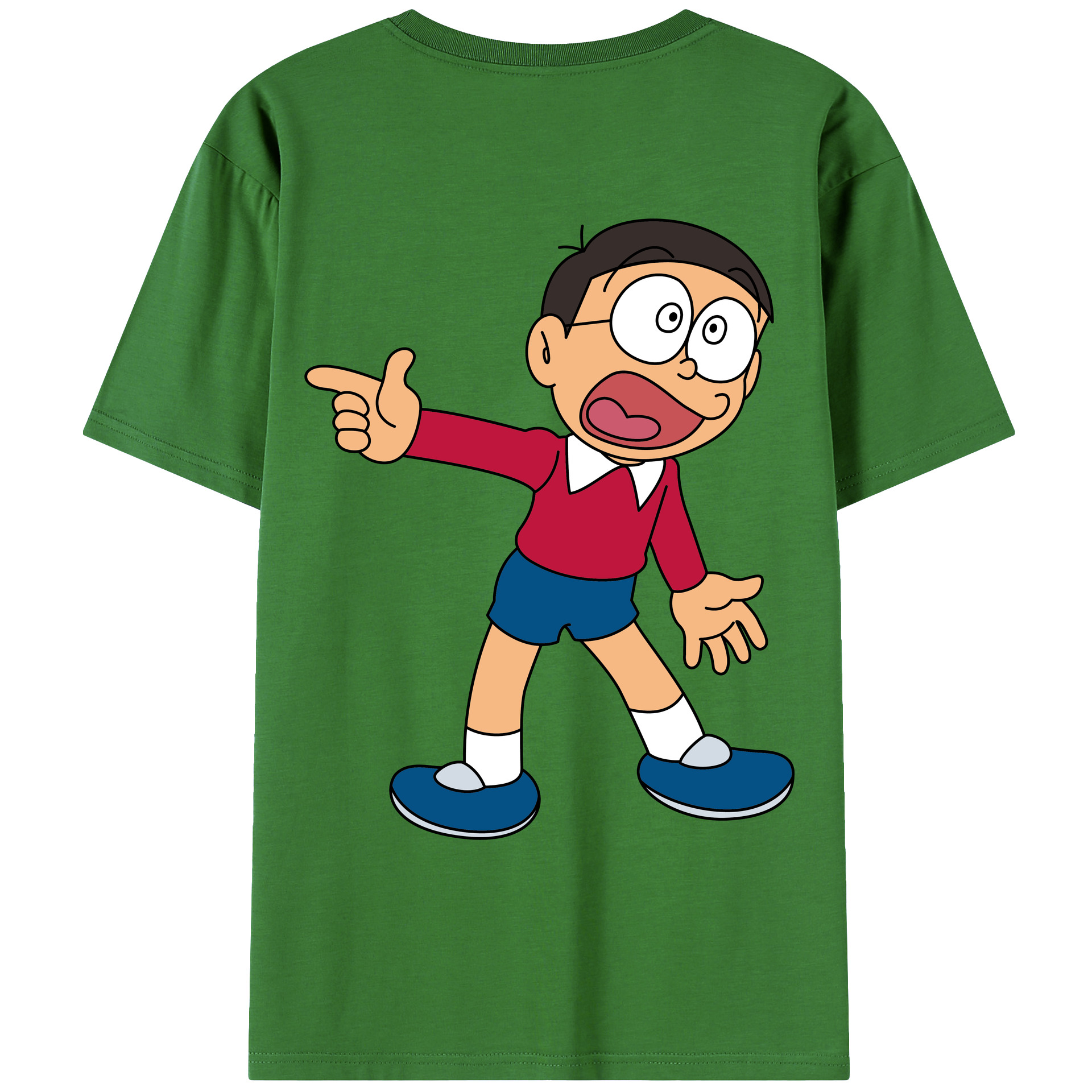 （画像用） ドラえもん 野比 のび太 Doraemon Nobita Nobi レディース半袖Tシャツ(バックプリント)